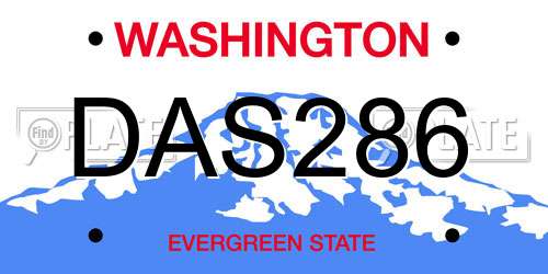 DAS286 Washington License Plate