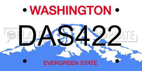 DAS422 Washington License Plate