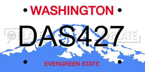 DAS427 Washington License Plate