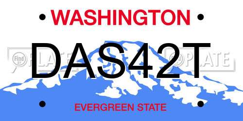 DAS42T Washington License Plate