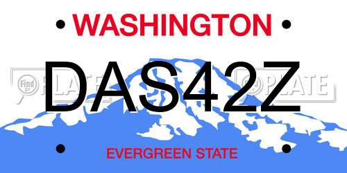 DAS42Z Washington License Plate