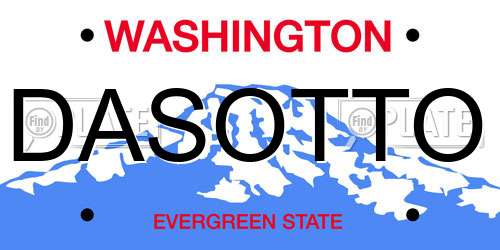 DASOTTO Washington License Plate