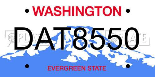 DAT8550 Washington License Plate