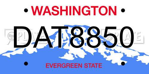 DAT8850 Washington License Plate