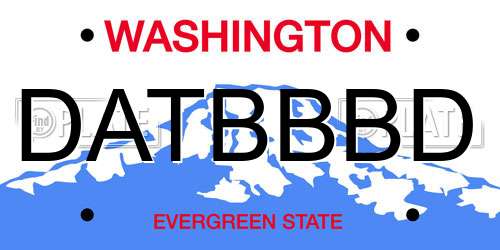 DATBBBD Washington License Plate