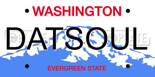 DATSOUL Washington License Plate