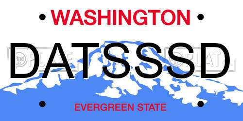 DATSSSD Washington License Plate