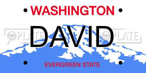 DAVID Washington License Plate