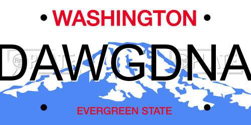 DAWGDNA Washington License Plate