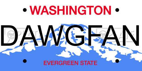 DAWGFAN Washington License Plate