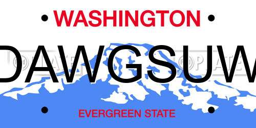 DAWGSUW Washington License Plate