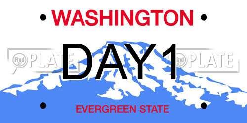 DAY1 Washington License Plate
