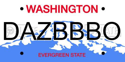 DAZBBBO Washington License Plate