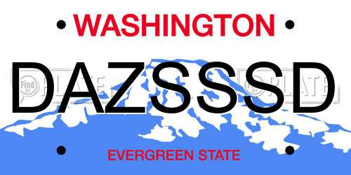 DAZSSSD Washington License Plate