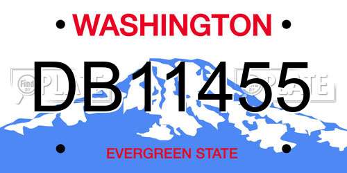 DB11455 Washington License Plate