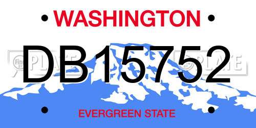 DB15752 Washington License Plate