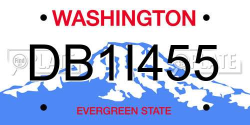 DB1I455 Washington License Plate