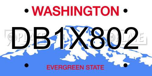 DB1X802 Washington License Plate