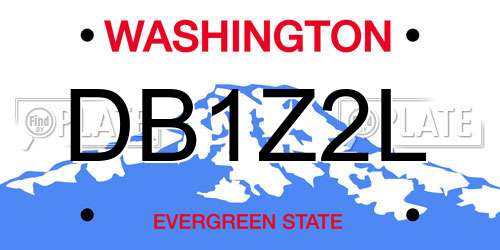 DB1Z2L Washington License Plate
