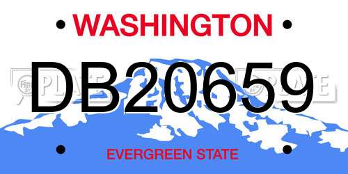 DB20659 Washington License Plate