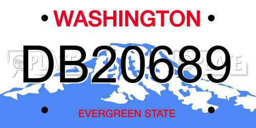 DB20689 Washington License Plate