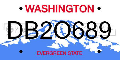 DB2O689 Washington License Plate