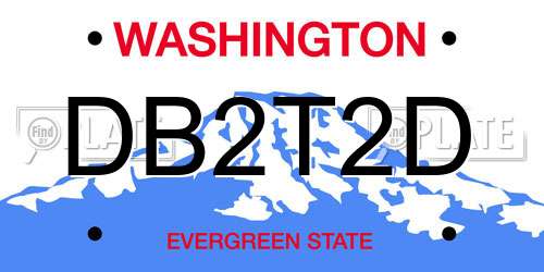 DB2T2D Washington License Plate