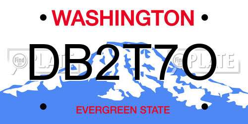 DB2T7O Washington License Plate