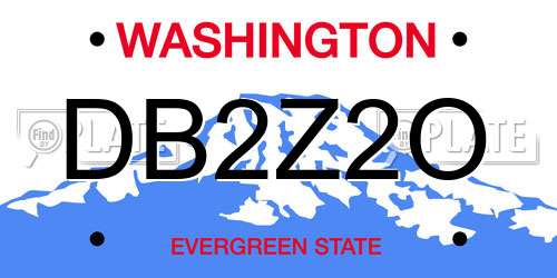 DB2Z2O Washington License Plate