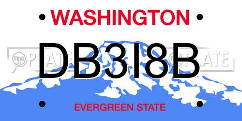 DB3I8B Washington License Plate