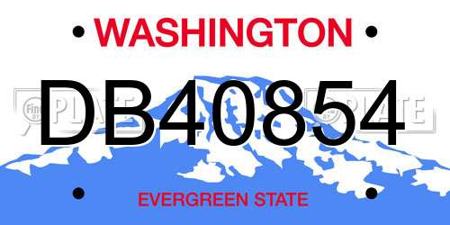 DB40854 Washington License Plate