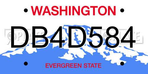 DB4D584 Washington License Plate