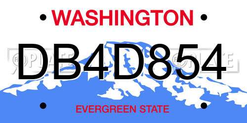 DB4D854 Washington License Plate