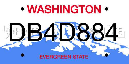 DB4D884 Washington License Plate