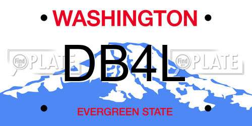 DB4L Washington License Plate