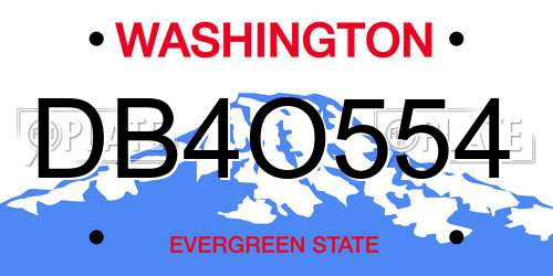 DB4O554 Washington License Plate