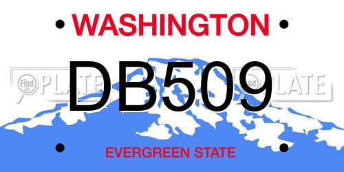 DB509 Washington License Plate