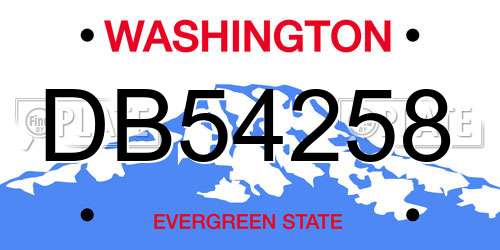 DB54258 Washington License Plate