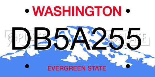 DB5A255 Washington License Plate
