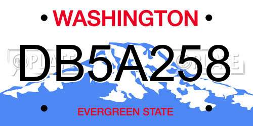 DB5A258 Washington License Plate