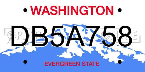 DB5A758 Washington License Plate