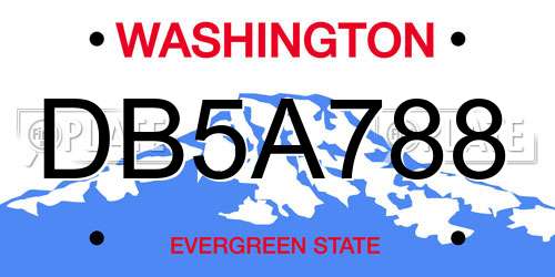 DB5A788 Washington License Plate