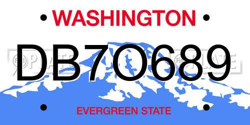 DB7O689 Washington License Plate