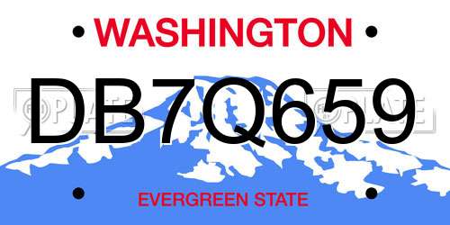 DB7Q659 Washington License Plate