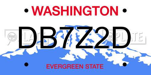 DB7Z2D Washington License Plate