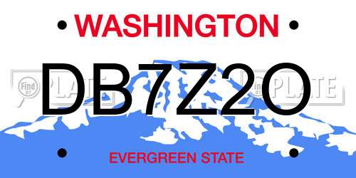 DB7Z2O Washington License Plate
