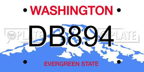 DB894 Washington License Plate