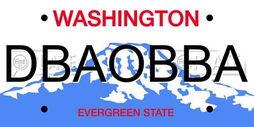 DBAOBBA Washington License Plate