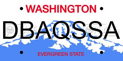 DBAQSSA Washington License Plate