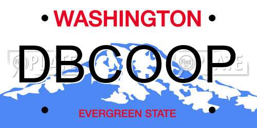 DBCOOP Washington License Plate